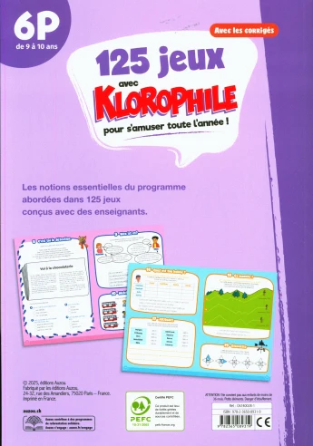 125 jeux avec Klorophile - 6P - 9 à 10 ans. – Image 2