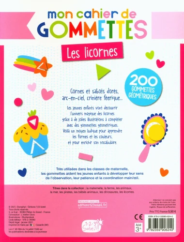 Mon cahier de gommettes - Les licornes – Image 2