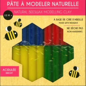 Pâte à modeler naturelle couleurs acidulées : à base de cire d'abeille