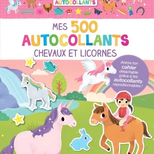 500 autocollants : Cheveaux et licornes