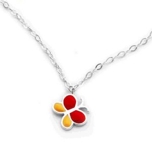 Collier Papillon Rouge & Orange