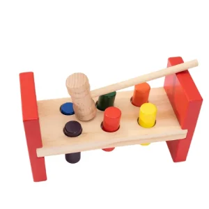Banc à marteler Montessori en bois – Jeu éducatif pour la motricité fine
