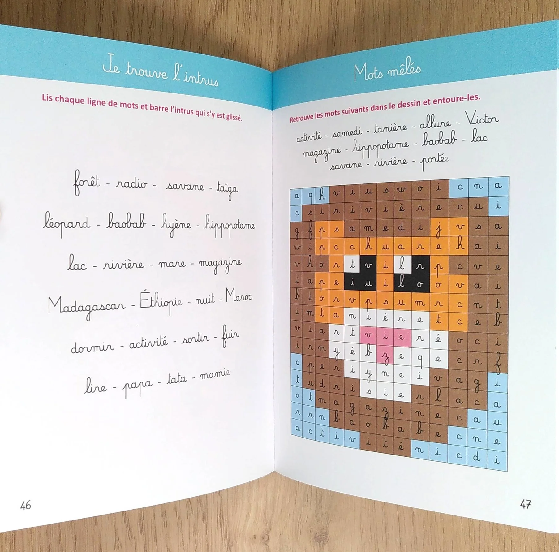 Amazonie et Savane - Je lis avec Montessori - Lettres en lié (cursive) - N1 – Image 6