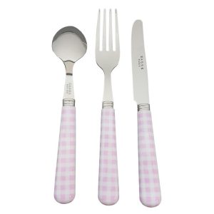 Couverts bébé Vichy Rose 3 pièces