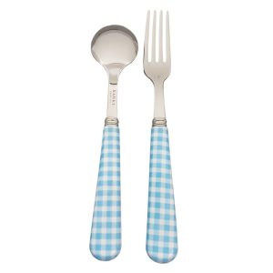 Couvert bébé Vichy Bleu 2 pièces