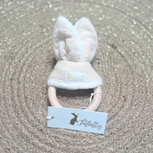 Anneau de dentition lapin rose poudré