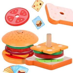 Jeu Montessori Frites et Sandwich – Tri des formes et couleurs pour enfants