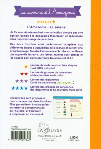 Amazonie et Savane - Je lis avec Montessori - Lettres en lié (cursive) - N1 – Image 2