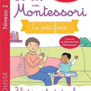 Le petit frère - Je lis avec Montessori - Lettres en lié (cursive) - N2