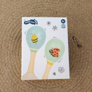 Lot de 2 hochets maracas en bois