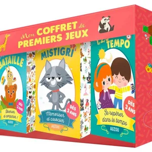 Coffret de premiers jeux dès 3 ans: bataille, 123 tempo et Mistigri