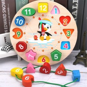 Horloge en bois apprentissage heure Montessori