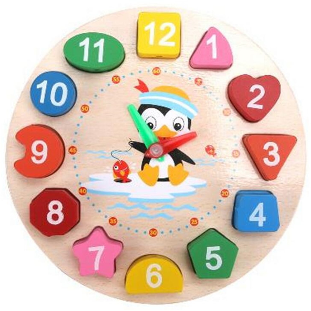 Horloge en bois apprentissage heure Montessori – Image 4