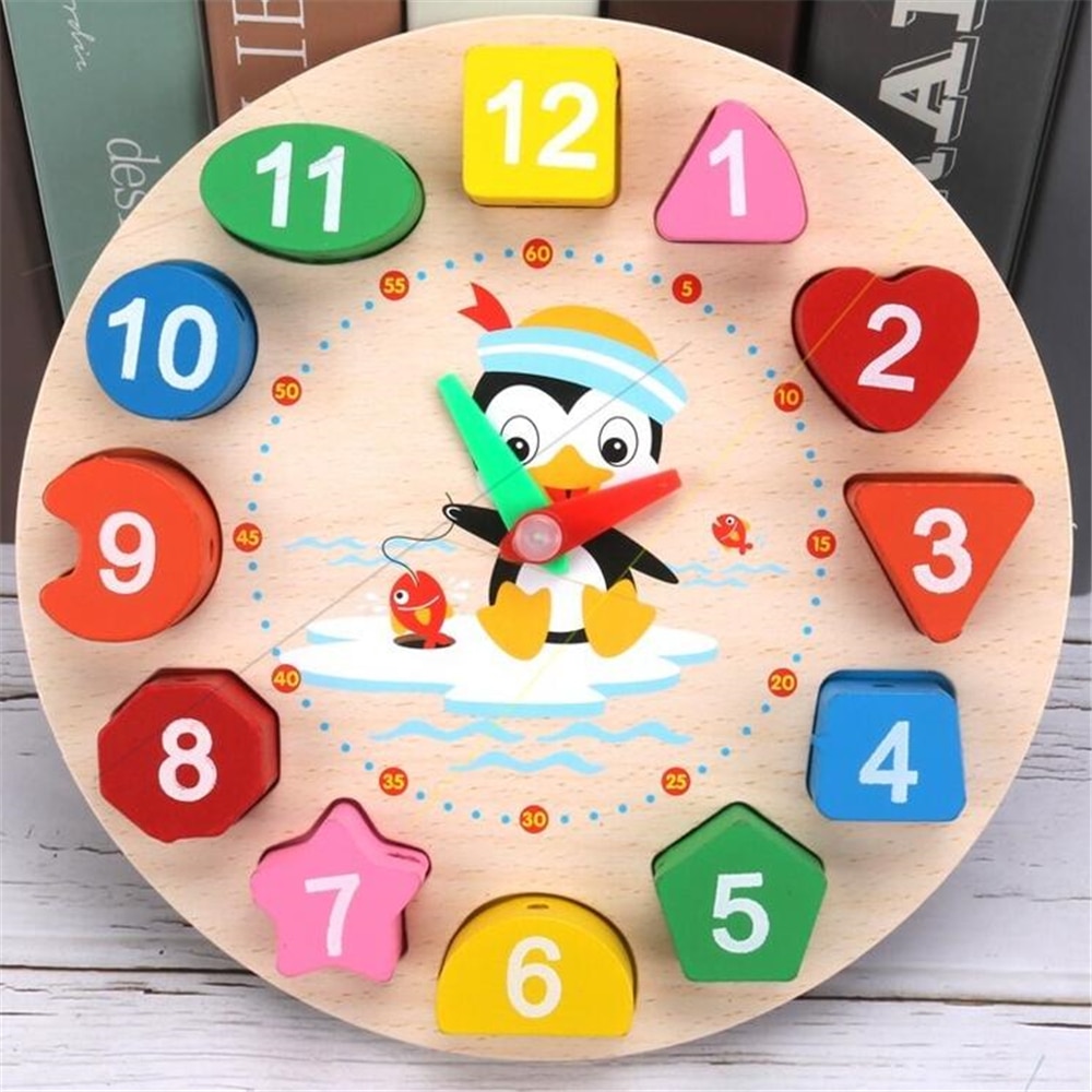 Horloge en bois apprentissage heure Montessori – Image 5