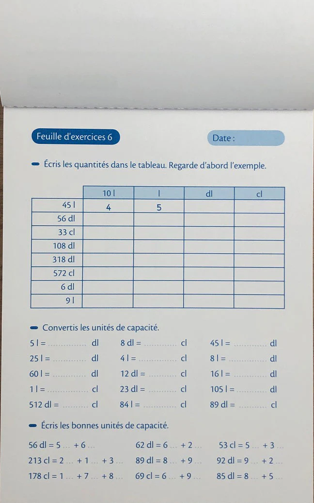 9-10 ans - Exercices calcul. Poids et mesures - 5ème - 6ème harmos – Image 4