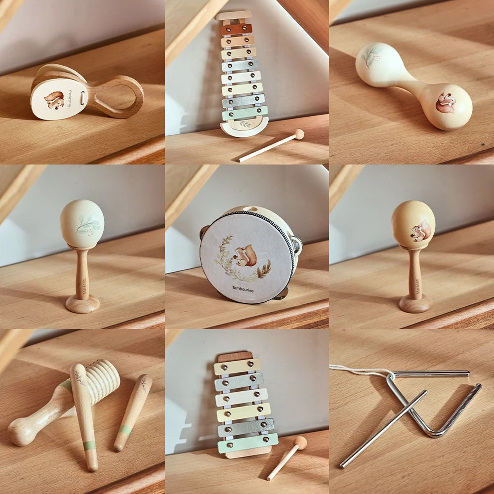 Hochet Écureuil en Bois – Jouet Montessori pour Bébé – Image 2