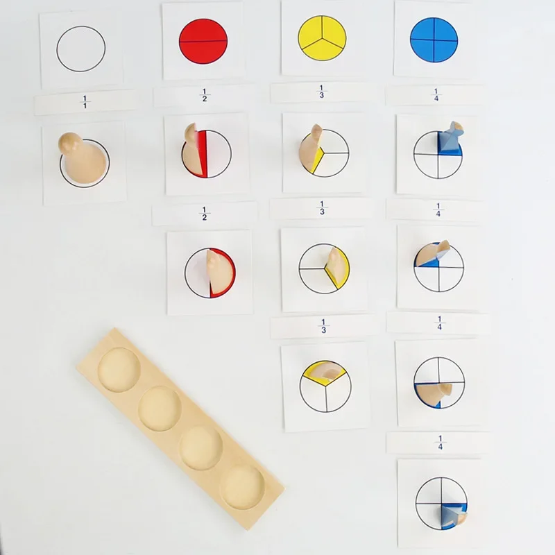 Quilles Montessori d’apprentissage des fractions – Jeu éducatif en bois lumineux – Image 3