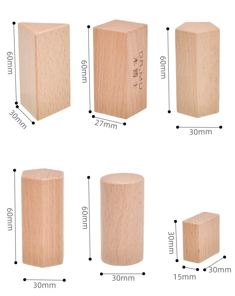 Sac mystère Montessori – Formes géométriques en bois naturel – Image 4