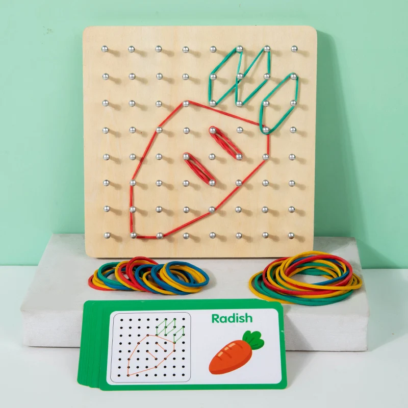 Planche à clous géométrique en bois Montessori – Jouet éducatif enfant – Image 6