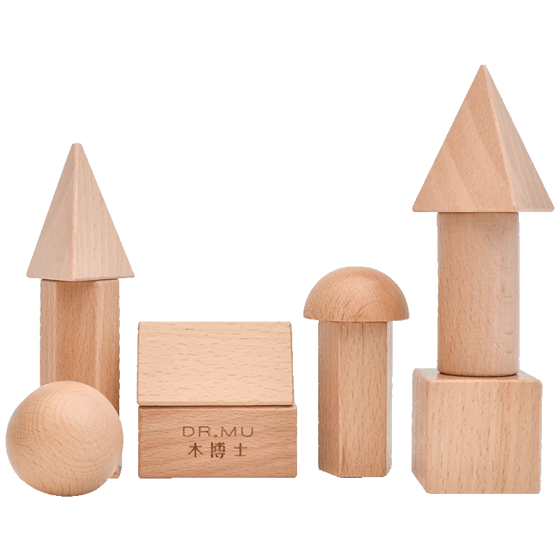 Sac mystère Montessori – Formes géométriques en bois naturel – Image 3