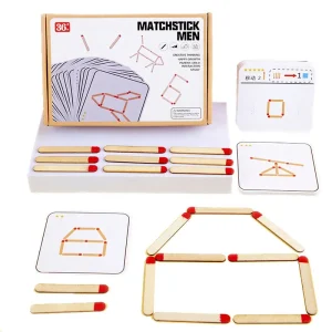 Jeu Montessori en bois – Bâtonnets logiques pour apprendre les formes et la géométrie