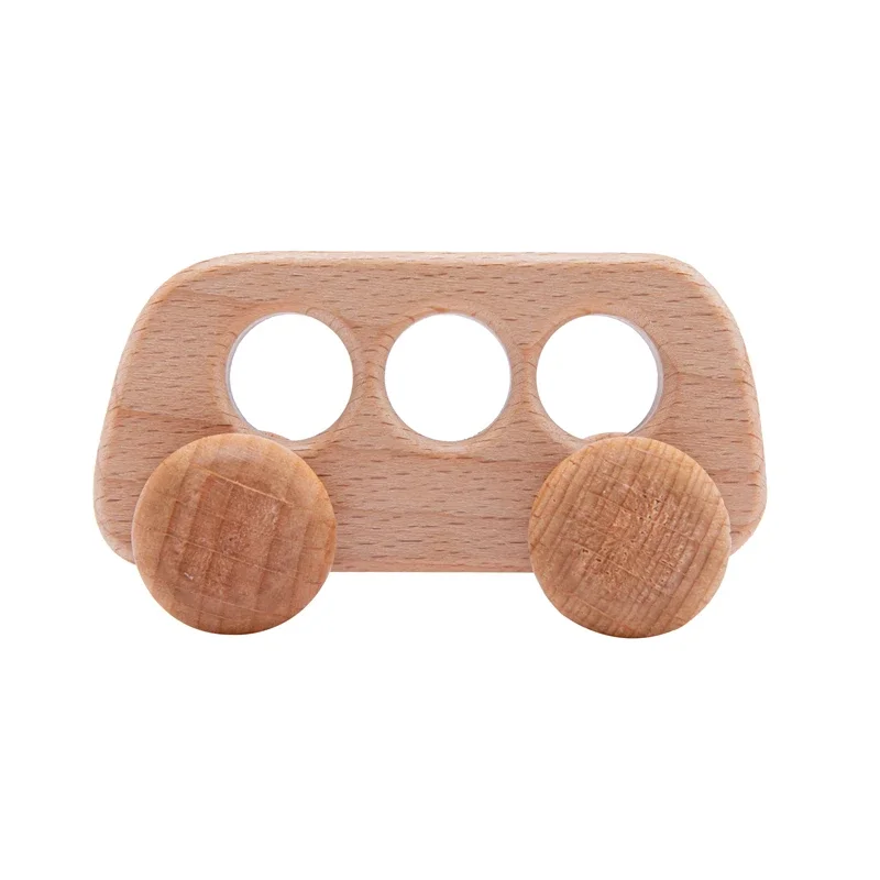 Voiture en Bois pour Bébé – Jouet Montessori en Hêtre Naturel – Image 2