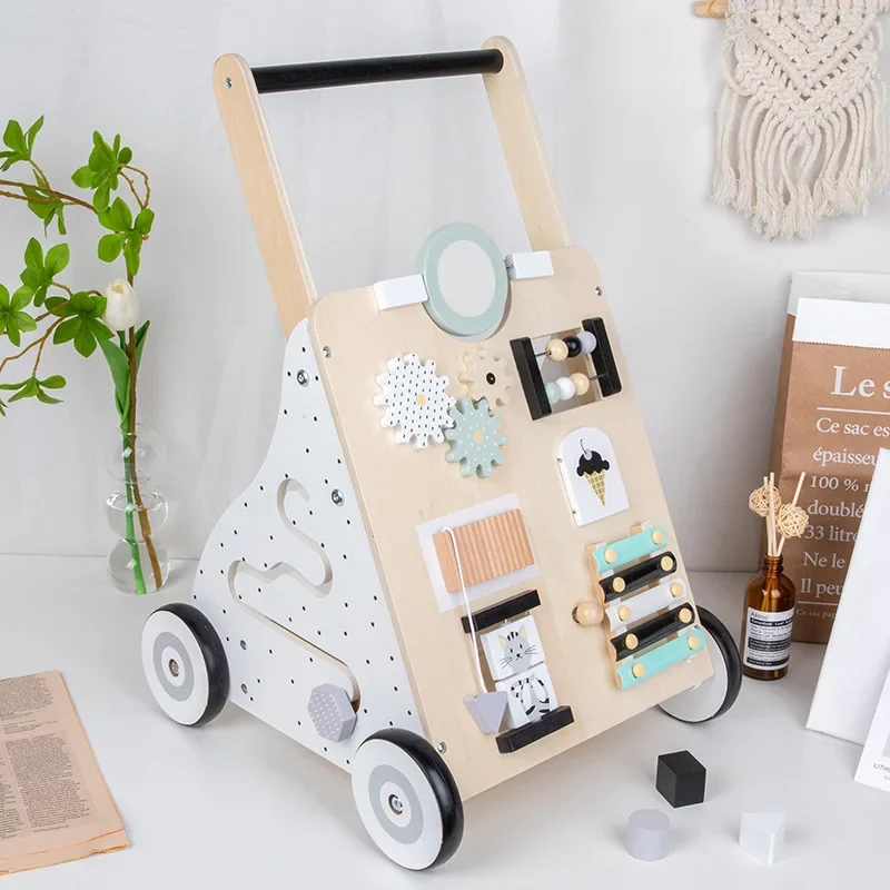 Trotteur pousseur bébé Montessori – Multi-activités en Bois
