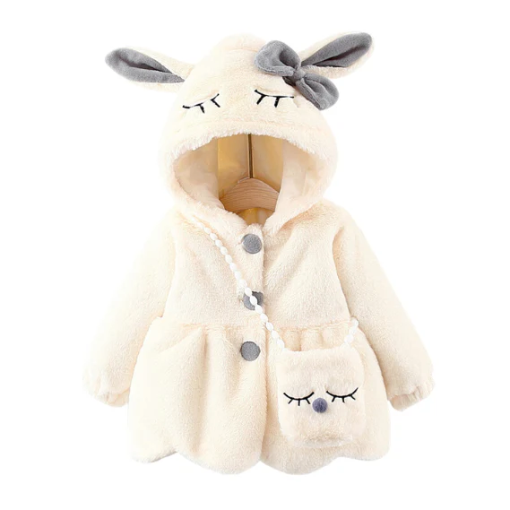 Veste bébé fille en fausse fourrure polaire lapin - FausLapin – Image 2
