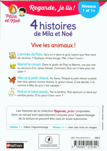 Vive les animaux ! 4 histoires de Mila et Noé pour apprendre à lire - Niveau 1 et 1+ – Image 2