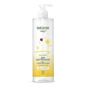 Weleda Bebe Et Enfant Eau Nettoyante 3 en 1 Visage Corps & Siège 400ml