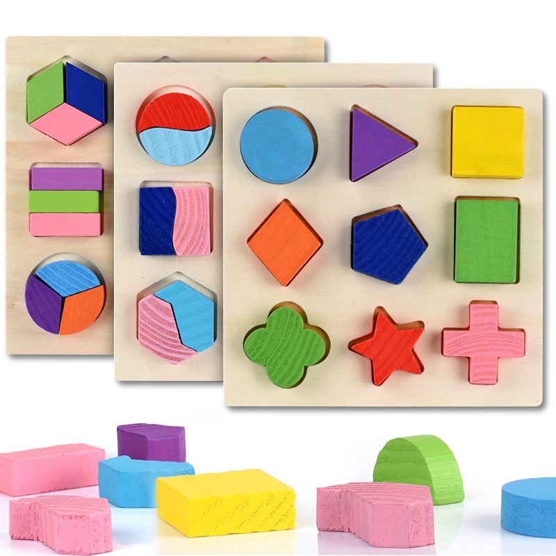Puzzle formes géométriques Montessori en bois