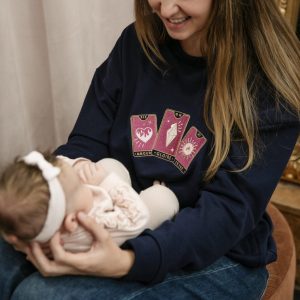 Sweat allaitement bleu marine AMOUR GLOIRE ET TÉTÉE