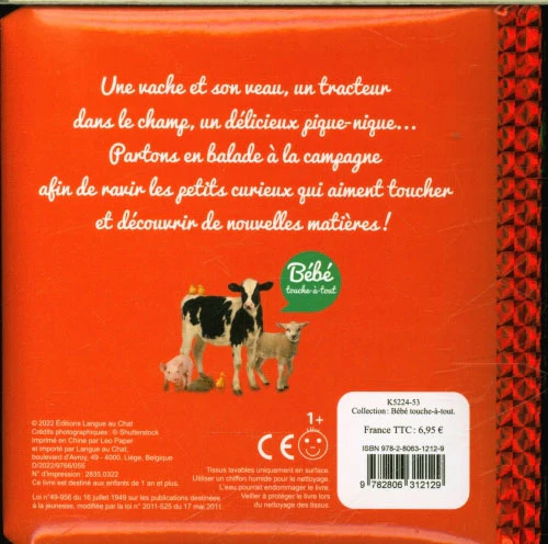 A la campagne - Livre d'éveil avec matières à toucher - 12 mois – Image 2