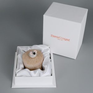 Boite à dents Petite Souris en bois tourné et faïence grise