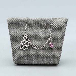 Bracelet enfant Argent massif avec Trèfle & Strass