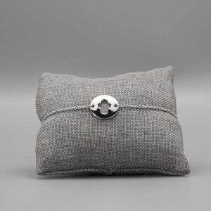 Bracelet enfant en Argent massif avec Croix ajourée Marie