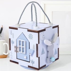 Busy Cube Multifonctions Montessori – Bleu