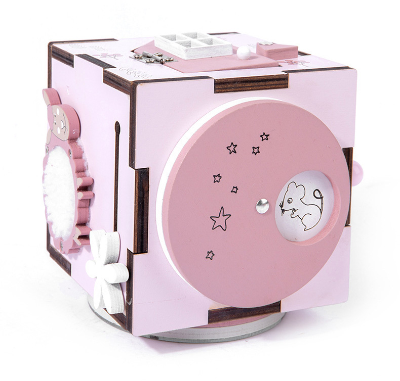 Busy Cube Multifonctions Montessori – Rose – Image 4