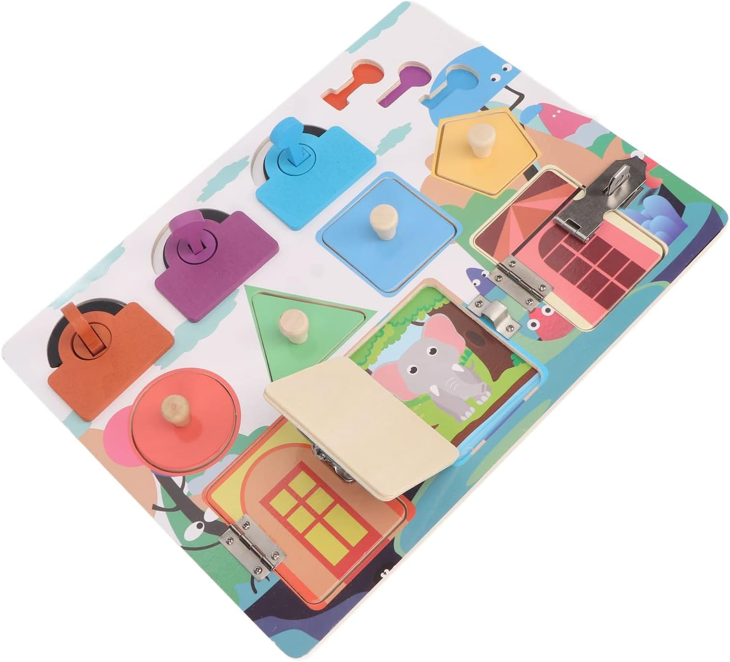 Busy Board Animaux, Formes, Couleurs Montessori