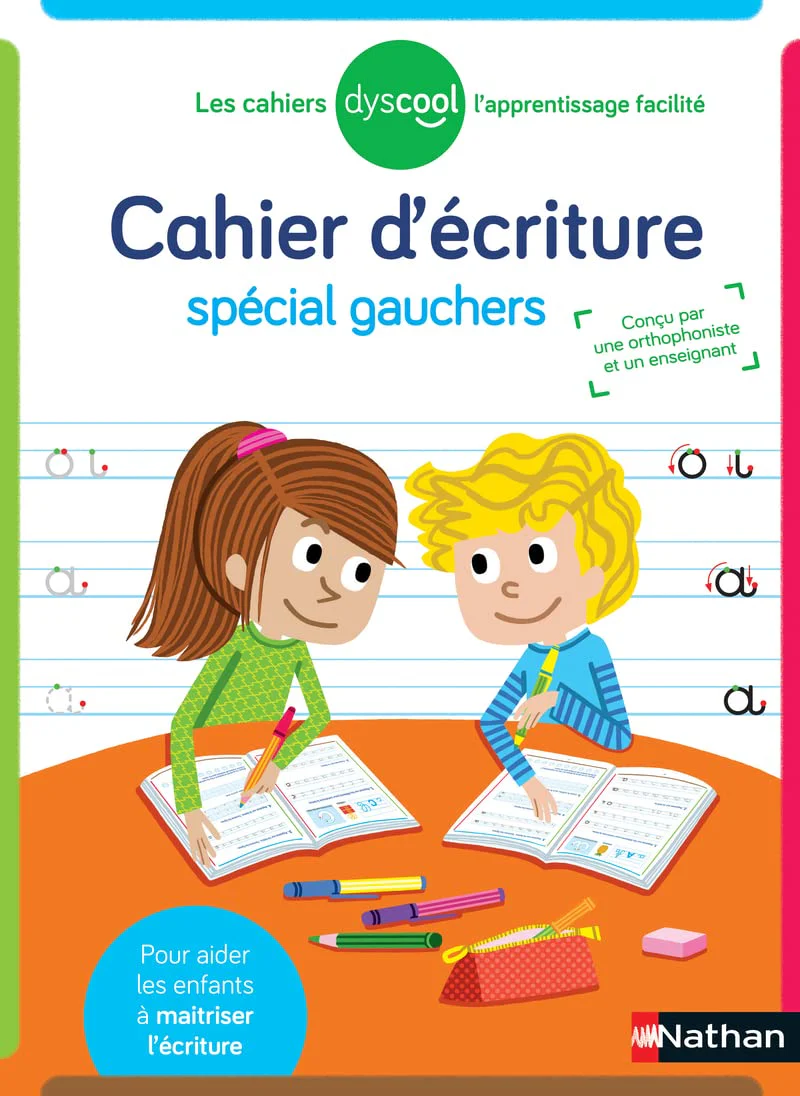 Cahier d'écriture pour gaucher - Dès 6 ans