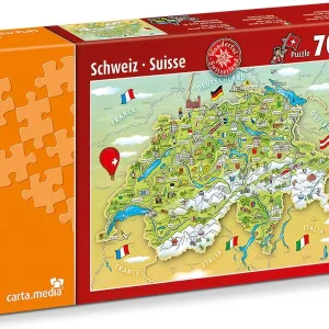 Puzzle carte de Suisse - 70 pièces - Dès 7 ans