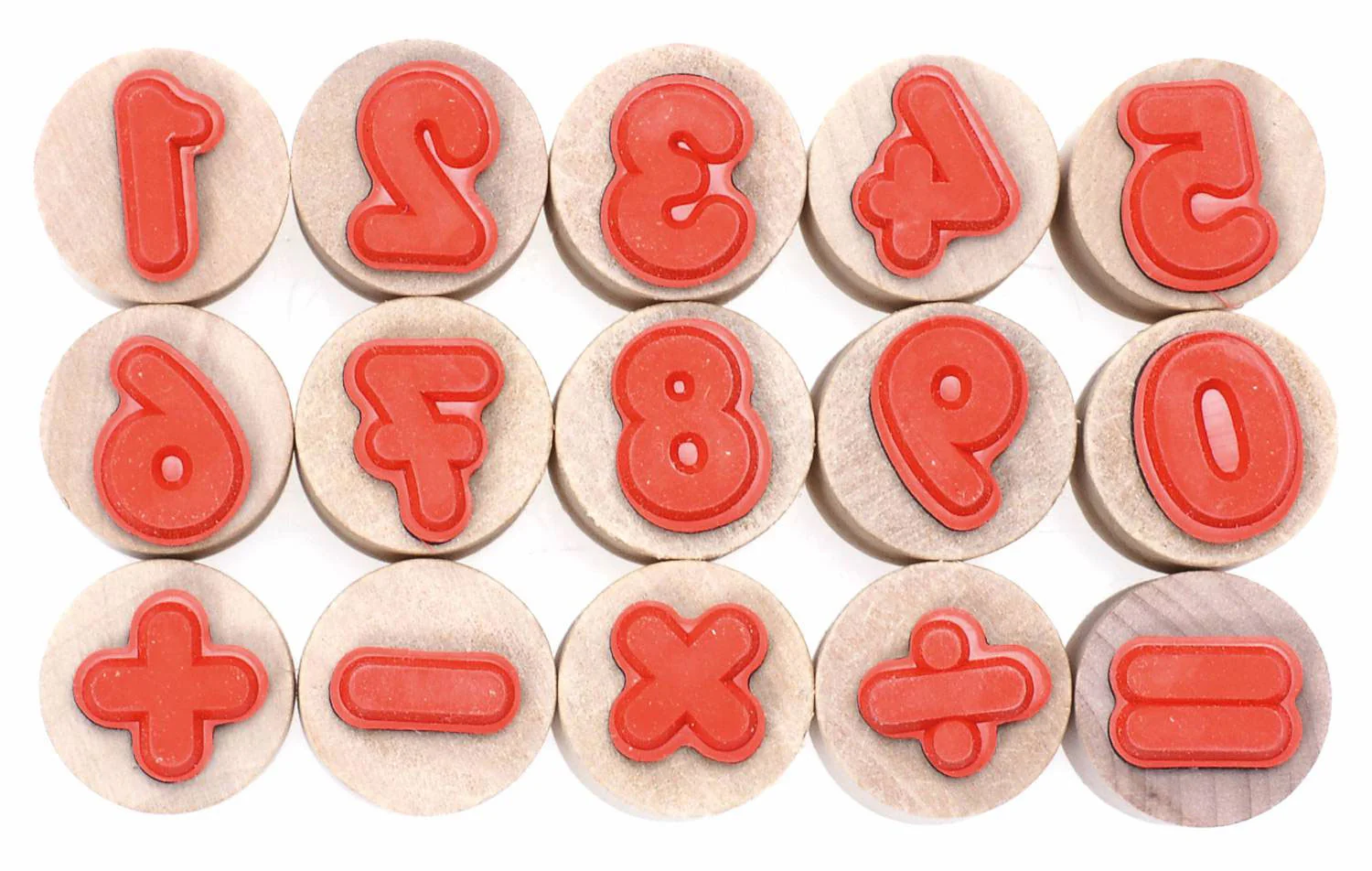 Tampons chiffres et symboles de calcul, en bois – Image 2