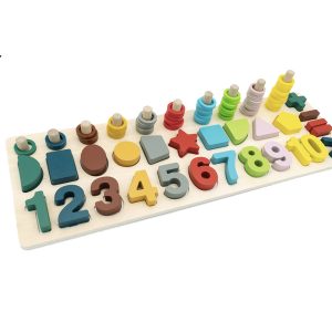 Puzzle chiffres et formes en bois Montessori