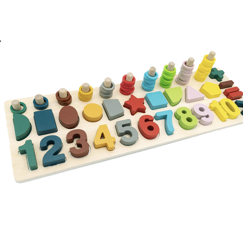 Puzzle chiffres et formes en bois Montessori