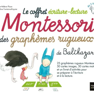 Coffret écriture-lecture Montessori des graphèmes rugueux de Balthazar