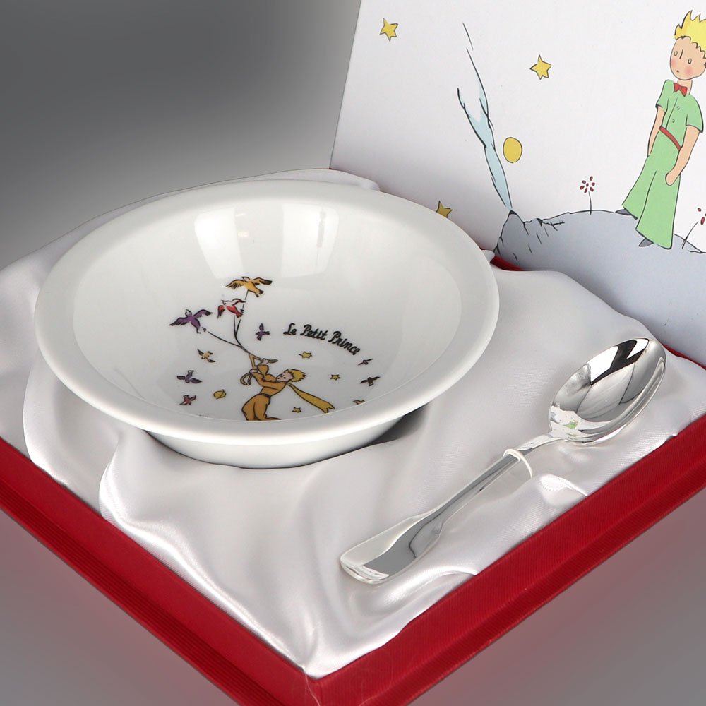 Coffret de naissance assiette et cuillère Le Petit Prince inox – Image 2