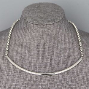 Collier argent massif Arc de cercle