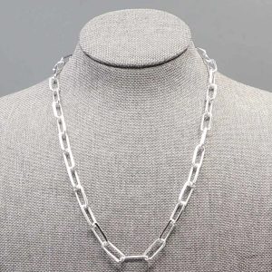 Collier argent massif Mailles rectangle