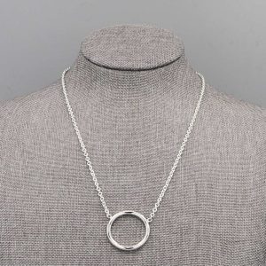Collier argent massif Anneau
