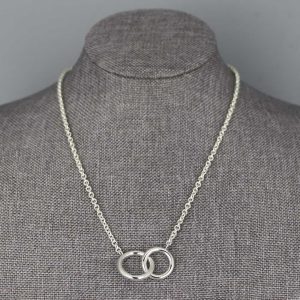 Collier argent massif Anneaux entrelacés